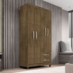 Guarda Roupa Solteiro 4 Portas 2 Gavetas Itapema Incorplac Malbec