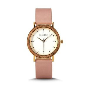 Relógio De Pulso De Quartzo Bobo Bird Gt021 à Prova D'água Rosa