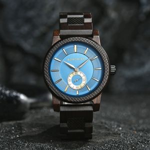 Relógio De Madeira Bobobird T1312 à Prova D'água Afircan Blackwood