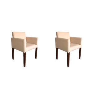 Kit 2 Poltronas Nina Para Escritório Sala De Recepção Tecido Suede - Creme - Cor: Bege