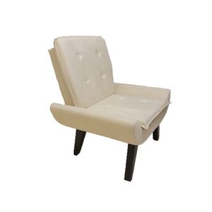 Poltrona Decorativa Emilia Plus Pé Palito Em Suede - Bege - Cor: Bege