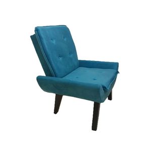 Poltrona Decorativa Emilia Plus Pé Palito Em Suede - Azul Turquesa - Cor: Azul