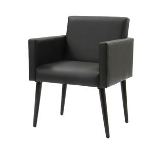 Poltrona Decorativa Luca Soft Sala De Recepção Em Tecido Sintético - Preto - Cor: Preto