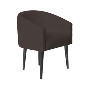 Poltrona Decorativa Sandy Para Escritório Consultório Em Courvin - Marrom - Cor: Marrom
