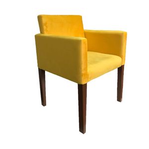 Poltrona Nina Tecido Suede Escritório Estofada - Amarelo - Cor: Amarelo