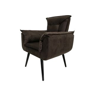 Poltrona Opala Decorativa Suede - Marrom - Cor: Marrom