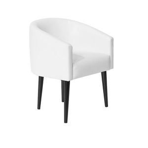 Poltrona Decorativa Sandy Para Escritório Consultório Em Courvin - Branco - Cor: Branco