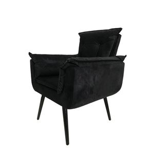 Poltrona Opala Decorativa Suede - Preta - Cor: Preto