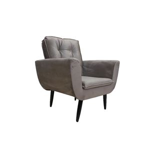 Poltrona Saturno Para Sala De Estar Quarto Escritório Tecido Suede - Cinza - Cor: Cinza