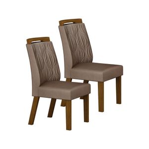 Kit 2 Cadeiras Para Sala De Jantar Ilheus Freijó/Camurça