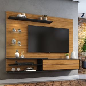 Painel Para Tv Até 60 Polegadas 1 Porta 3 Prateleiras Nt 1115 Notável Móveis Freijo Trend/Preto Tx