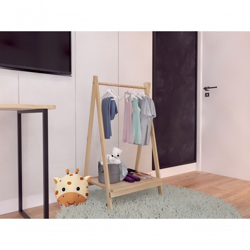 Arara Cabideiro Infantil Madeira Pinus Leve Promo