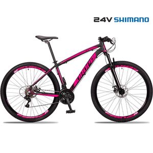 Bicicleta 29 Dropp Z3 Shimano Tz 24 Vel Freio A Disco Mtb Alumínio Preto+rosa