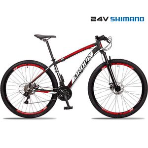 Bicicleta 29 Dropp Z3 Shimano Tz 24 Vel Freio A Disco Mtb Alumínio Preto+vermelho
