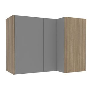 Armário Aéreo De Cozinha Canto 2 Portas Menu Kitchen Campanele Politorno Castanho/Cinza