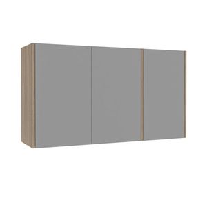 Armário Aéreo De Cozinha 3 Portas Campanele Politorno Castanho/Cinza