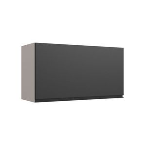 Armário Aéreo De Cozinha 80Cm Maior 1 Porta Basculante Fumê/Grafite