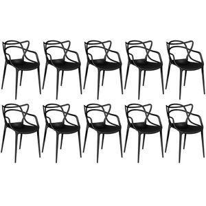 Kit 10 Cadeiras Allegra - Preto