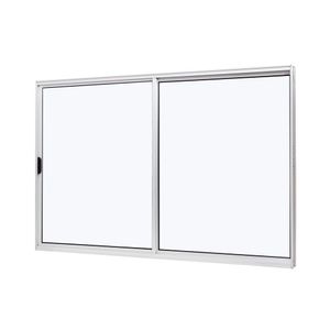 Janela De Aluminio De Correr Lateral 100x150cm 2 Folhas Vidro Liso Slim Modular Ramassol Branco