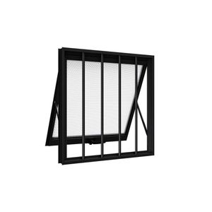 Janela De Aluminio Maxim-ar Com Grade 60x80cm Lucasa Preto