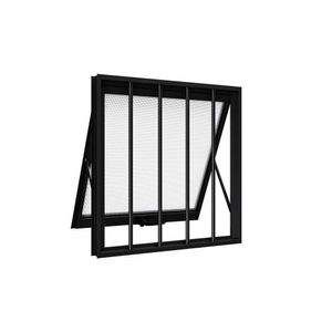 Janela De Aluminio Maxim-ar Com Grade 60x60cm Lucasa Preto
