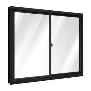 Janela De Alumínio De Correr Lateral 2 Folhas Móveis 100x100cm Riobras Preto