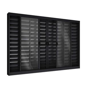 Janela De Alumínio Veneziana De Correr Central 6 Folhas 100x200cm Riobras Preto