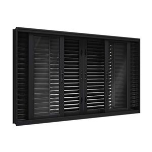Janela De Aço Veneziana Flex 6 Folhas 120x150cm Facilitá Lucasa Preto