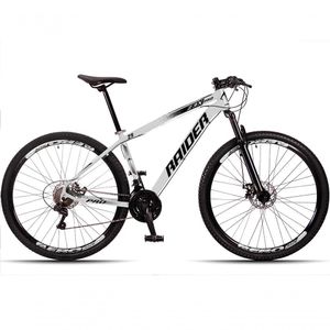 Bicicleta Aro 29 Raider Z3x 24 Vel Câmbio Traseiro Shimano Freio A Disco Bike Mtb Alumínio Branco+preto