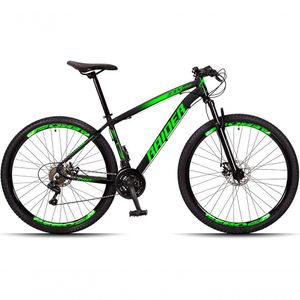 Bicicleta Aro 29 Raider Z3x 24 Vel Câmbio Traseiro Shimano Freio A Disco Bike Mtb Alumínio Preto+verde