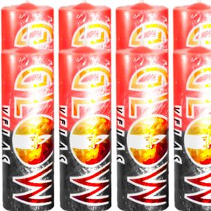 8 Velas De 7 Dias Vermelha E Preta 100% Parafina Pura 260g