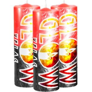 3 Velas De 7 Dias Vermelha E Preta 100% Parafina Pura 260g