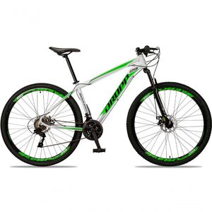 Bicicleta Aro 29 Dropp Aluminum 24 Vel Câmbio Traseiro Freio A Disco Bike Mtb Alumínio Branco+verde