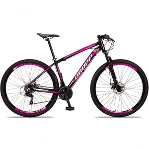 Bicicleta Aro 29 Dropp Aluminum 24 Vel Câmbio Traseiro Freio A Disco Bike Mtb Alumínio Preto+rosa