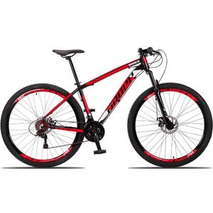 Bicicleta Aro 29 Dropp Race 24 Vel Câmbio Traseiro Shimano Freio A Disco Bike Mtb Alumínio Preto+vermelho