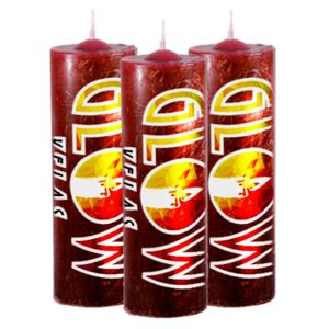 3 Velas De 7 Dias Vermelha 100% Parafina Pura 260g