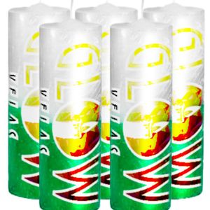 5 Velas De 7 Dias Branca E Verde 100% Parafina Pura 260g