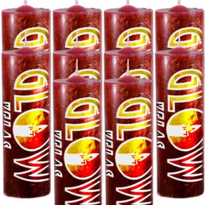10 Velas De 7 Dias Vermelha 100% Parafina Pura 260g