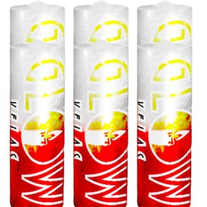 6 Velas De 7 Dias Branca E Vermelha 100% Parafina Pura 260g