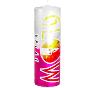 1 Vela De 7 Dias Branca E Rosa 100% Parafina Pura 260g