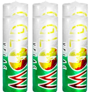 6 Velas De 7 Dias Branca E Verde 100% Parafina Pura 260g