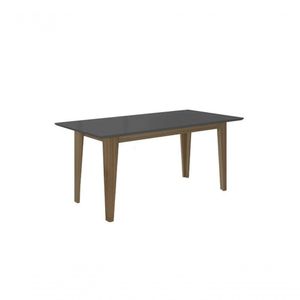 Mesa De Jantar Liz 160Cm Carvalho/Grafite - Poliman
