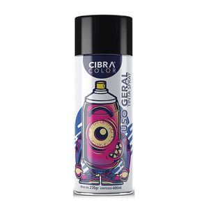 Tinta Spray es Uso Geral Cibra Color 400ml 235gr Preto Fosco