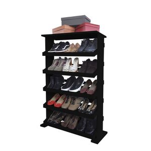 Sapateira De Piso Chão Para Closets E Quartos 15 Pares Sapatos Preto Laca