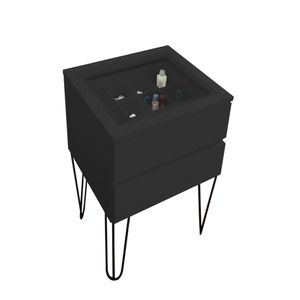 Mesa De Cabeceira Lateral De Apoio Penteadeira Pés Hairpin Legs Estilo Industrial Preto Laca