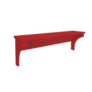 Cabideiro Prateleira Porta Utensílios De Cozinha Mochilas Bolsas Vermelho Laca