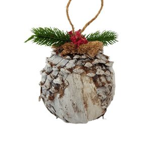 Bola Decorativa Rústica De Natal 15cm 15cm Diâmetro