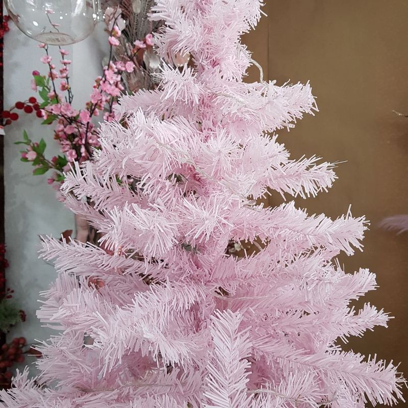 Árvore De Natal Pinheiro Rosa Com 220 Galhos 1,2 Metros