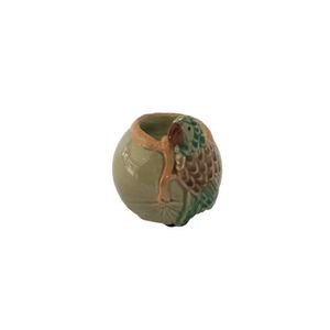 Objeto Decorativo Arara Em Cerâmica Verde Al 12cm X 10cm Diâmetro