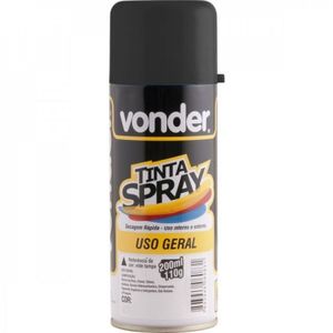Tinta em Spray Preta Brilhante com 200 Ml Vonder - Caixa com 3 Unidade - Preto